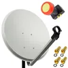 PremiumX 45cm Satellitenschüssel Stahl Hellgrau PX-SUN Twin Produktbild-Vorschau 1