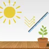 Illustration showing sun, reflective film, and a plant. Produktbild-Vorschau