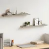 Two wall shelves are mounted on a white wall above a desk. Podgląd zdjęcia produktu