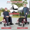 COSTWAY Rollator se sedadlem skládací lehký, 2v1 invalidní Náhled obrázku produktu 2