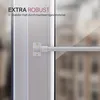 Close-up of a white curtain rod attached to a window frame with a bracket. Anteprima dell’immagine prodotto