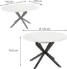 tavolo da pranzo allungabile Vicco Loyd Bianco/nero 120 x Anteprima dell’immagine prodotto 7