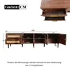A diagram showing the dimensions of a TV cabinet. Voir les images du produit