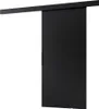 A black sliding door mounted on a track against a white background. Produktbild-Vorschau