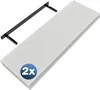 Casaria 2x Mensola da Parete Sospesa Bianca Staffa 50-110 Anteprima dell’immagine prodotto 1