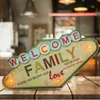 Metallschild RETRO LED Welcome Family Schild groß Produktbild-Vorschau 3