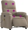 vidaXL Massagesessel Elektrisch Taupe Mikrofasergewebe Produktbild-Vorschau 3