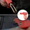 A collage showing a plastic welding tool being used to repair a car bumper and a close-up of the tool's heating elements. Produktbild-Vorschau