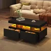 Merax moderner Couchtisch mit LED und 2 Schubladen Produktbild-Vorschau 3