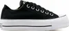 A side view of a black Converse Chuck Taylor All Star Lift Ox sneaker with a thick white platform sole. Anteprima dell’immagine prodotto