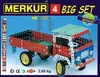 The image shows the packaging of a Merkur construction toy set, featuring a model of a truck built from the set. Produktbild-Vorschau