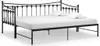 A black metal daybed with a white mattress and three white pillows. Produktbild-Vorschau