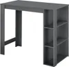 A dark gray bar table with three shelves on the right side, shown against a white background. Produktbild-Vorschau