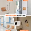 Collage of images showing a folding wooden seat in different settings: a bathroom, an entryway, a hospital hallway, and a mother-baby room. Anteprima dell’immagine prodotto