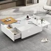 MODFU Table Basse Moderne avec 4 Tiroirs et Plateau Voir les images du produit 1