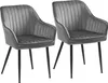 Two gray velvet chairs with black metal legs are shown against a white background. Produktbild-Vorschau