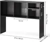 A black, multi-shelf desk organizer or bookshelf with dimensions indicated. Podgląd zdjęcia produktu