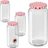 WELLGRO 3 x 1045 ml Einmachgläser mit Schraubdeckel TO 82 – Produktbild-Vorschau 1