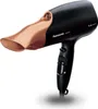 A black Panasonic hair dryer with a copper-colored nozzle, shown against a white background. Podgląd zdjęcia produktu