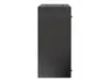 A black computer tower case is shown from the side against a white background. Voir les images du produit
