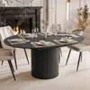Ausziehbarer Tisch ELODIE 120–160 cm schwarz Produktbild-Vorschau 2