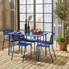 sweeek - Gartentisch + 4 Stühle aus Stahl - Elektroblau Produktbild-Vorschau 2