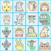 A collage of 16 pixelated cartoon characters and objects. Produktbild-Vorschau