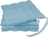 A stack of four light blue seat cushions. Produktbild-Vorschau