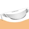 A close-up shot of a stainless steel pasta strainer with dimensions indicated. Produktbild-Vorschau