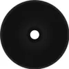A top-down view of a black ceramic sink with a central drain hole. Náhled obrázku produktu