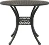 A round, dark-colored garden table with a decorative metal base, shown against a white background. Náhľad obrázku produktu