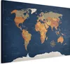 Włoski obraz na płótnie canvas - Mapa Świata: Atrament Podgląd zdjęcia produktu 1
