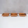 3er Set Snackteller Klein 10x10cm Akazienholz Teller Natur Produktbild-Vorschau 2
