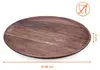 Plateau décoratif rond en bois de noyer naturel - 38 cm - Voir les images du produit 2