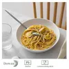 DOWAN 21.6cm Breite Weiße Flache Pasta-Schüsseln Set aus 6 Produktbild-Vorschau 3