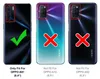 Three phone backs showing compatibility for a phone case. One is marked with a checkmark, and two are marked with an X. Produktbild-Vorschau