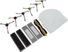 A collection of spare parts for a robot vacuum cleaner, including brushes, filters, and a mop cloth. Produktbild-Vorschau