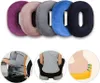 A collage of donut-shaped seat cushions and illustrations of their use. Produktbild-Vorschau