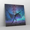 Wanduhr - Quadrat - Glasuhr - Märchen Segelschiff - 40x40cm Produktbild-Vorschau 4