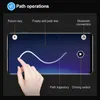 A smartphone screen displaying a path-editing interface with a hand interacting with it. Produktbild-Vorschau