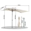 Angel Living Halbrunder Sonnenschirm 235x122cm für Balkon & Produktbild-Vorschau 3