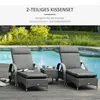 Outsunny, set van 2 ligbedkussens, dikke kussens (8 cm) Productafbeelding-voorbeeld 4