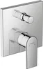 A close-up studio shot of a chrome shower faucet control panel. Produktbild-Vorschau