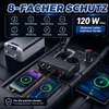 6-in-1 Zigarettenanzünder Verteiler – 120W, PD QC3.0, Produktbild-Vorschau 1