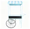 Blumenwagen Vintage Metall blau Dekowagen Buffetwagen auf Produktbild-Vorschau 3
