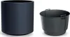 A dark gray cylindrical planter and a gray inner pot with handles are shown side-by-side on a white background. Podgląd zdjęcia produktu