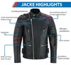 Motorradjacke Retro Vintag Oldschool Lederjacke, Produktbild-Vorschau 7
