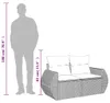 vidaXL Gartensofa mit Kissen 2-Sitzer Beige Poly Rattan Produktbild-Vorschau 8