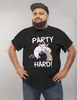 Herren T-Shirt Party Hard kotzendes Einhorn Feiern Saufen Produktbild-Vorschau 3