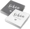 itenga 40x Serviette Schön dass du da bist (20x taubengrau Produktbild-Vorschau 1